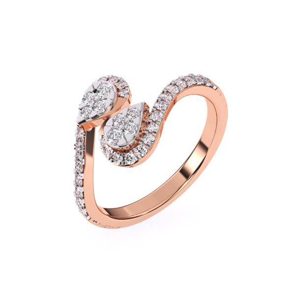 Pear Shaped Diamond Bypass Ring