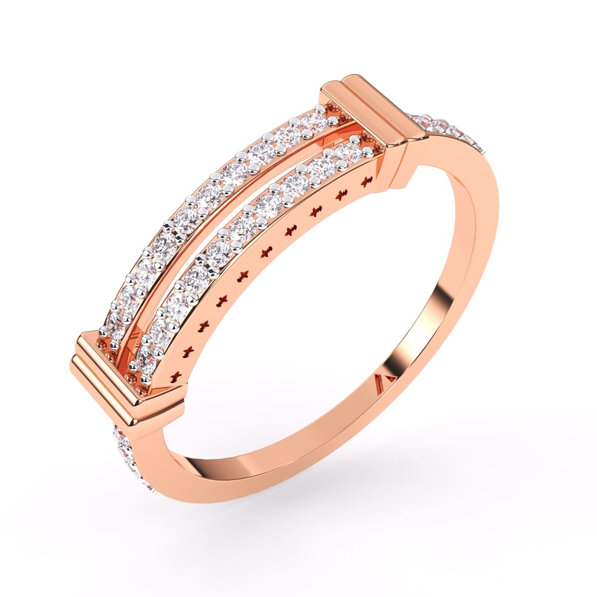 Buy 3 Layer Diamond Ring in India | Chungath Jewellery Online- Rs. 54,600.00