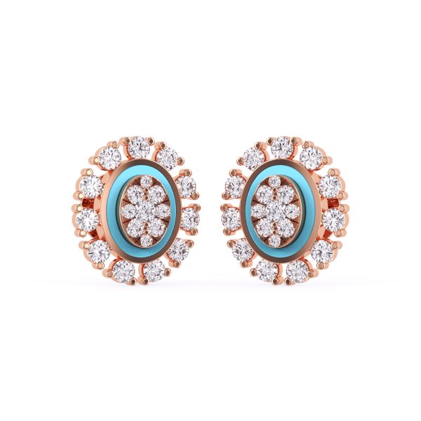 Luxury Oval Shaped Diamond Studs Earrings