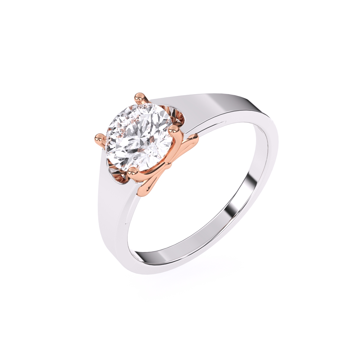 White Gold Engagement ring with Center Cushion cut Diamond, Eng-50000